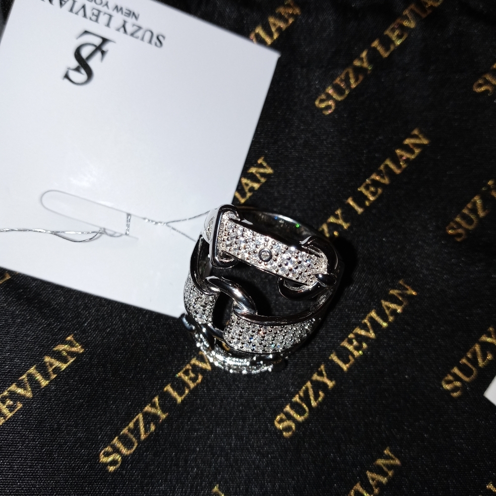 Sterling Silver CZ Triple Buckle Ring Size 7 NWT - Picture 14 of 15